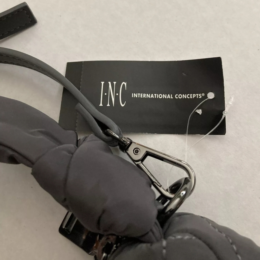 Womens INC International Concepts Quilted Handbag Purse Light Small Gray NWT - Picture 4 of 5